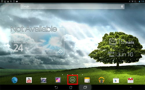 Android Tablet Home Screen